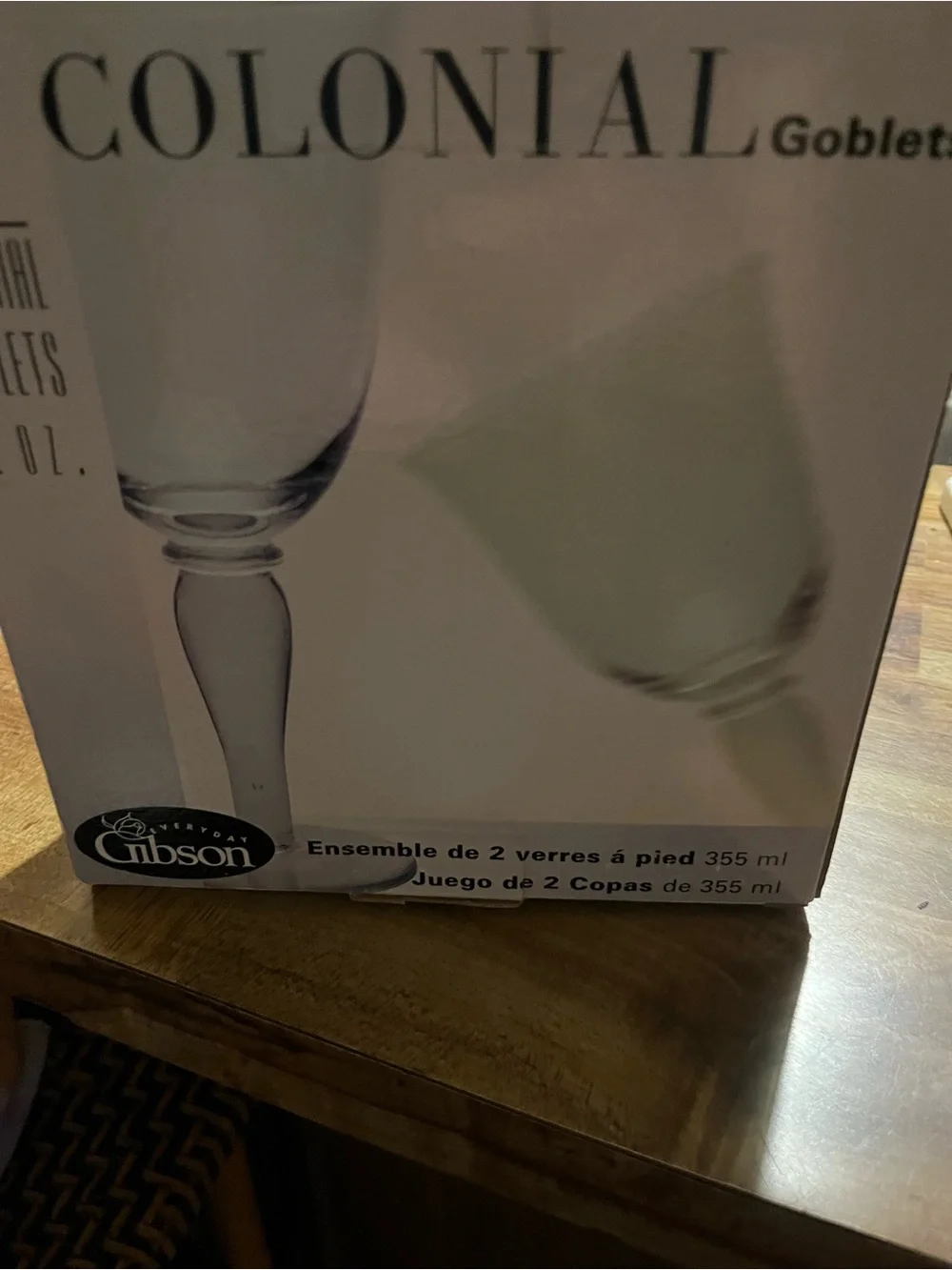 Gibson Gold Stem Wine Glasses - Clear